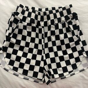Checkered Black and White Women's Shorts